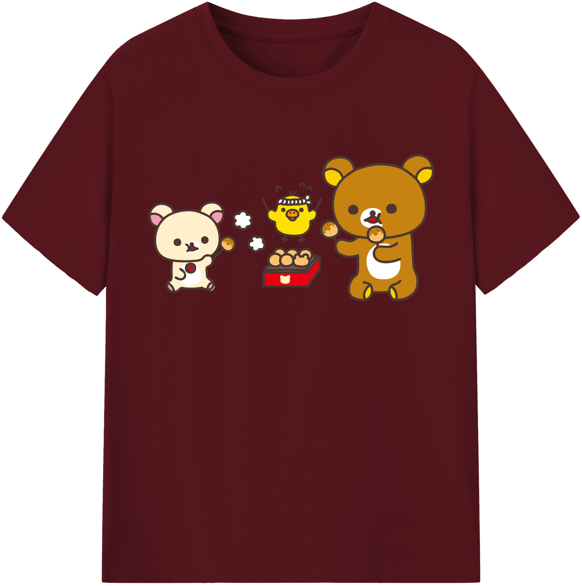 （画像用） リラックマ リラックマ キイロイトリ Rilakkuma Korilakkuma Kiiroitori 綿100％半袖Tシャツ（フロントプリント）